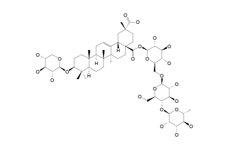 YIYELIANGWANOSIDE-XI;#3;3-O-BETA-D-XYLOPYRANOSYL-3-BETA-HYDROXY-OLEAN-12-ENE-28,29-DIOIC-ACID-28-O-[ALPHA-L-RHAMNOPYRANOSYL-(1->4)-BETA-D-GLUCOPYRANOSIDE