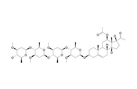 12-O-ACETYLPERGULARIN-3-O-BETA-D-OLEANDROPYRANOSYL-(1->4)-BETA-D-OLEANDROPYRANOSYL-(1->4)-BETA-D-OLEANDROPYRANOSYL-(1->4)-BETA-D-OLEANDROPYRANOSIDE