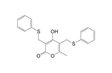 2H-Pyran-2-one, 4-hydroxy-6-methyl-3,5-bis[(phenylthio)methyl]-