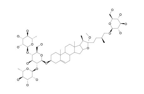 3-O-ALPHA-L-RHAMNOPYRANOSYL-(1->2)-[ALPHA-L-RHAMNOPYRANOSYL-(1->4)]-BETA-D-GLUCOPYRANOSYL-26-O-BETA-D-GLUCOPYRANOSYL-22-ALPHA-METHOXY-(25R)-FUROST-