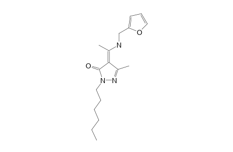 4-[1-(2-FURFURYL)-AMINOETHYLIDENE]-1-(N-HEXYL)-3-METHYL-2-PYRAZOLIN-5-ONE