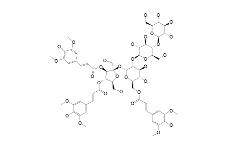 TRICORNOSE_H;#16;3-O-(E)-SINAPOYL-[4-O-(E)-SINAPOYL]-BETA-D-FRUCTOFURANOSYL-(2->1)-[BETA-D-GLUCOPYRANOSYL-(1->4)-BETA-D-GLUCOPYRANOSYL-(1->2)]-[6-O-(E-SINAPOYL