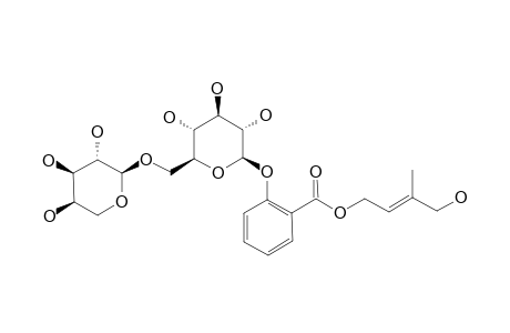 2-HYDROXY-(2'E)-PRENYL-BENZOATE-2-O-ALPHA-L-ARABINOPYRANOSYL-(1->6)-BETA-D-GLUCOPYRANOSIDE