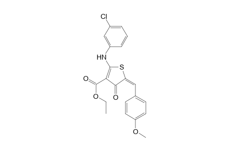 (5E)-2-(3-chloroanilino)-4-keto-5-p-anisylidene-thiophene-3-carboxylic acid ethyl ester