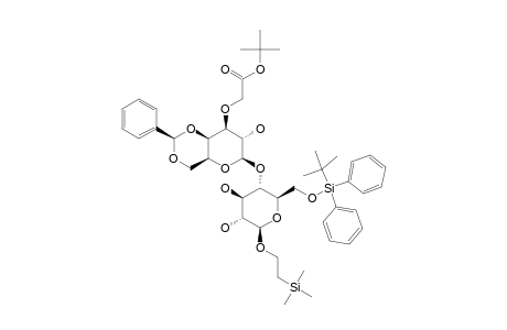 #8B;2-(TRIMETHYLSILYL)-ETHYL-4,6-O-BENZYLIDINE-[3-O-[(TERT.-BUTOXYCARBONYL)-METHYL]-BETA-D-GALACTOPYRANOSYL]-(1->4)-6-O-TERT.-BUTYLDIPHENYLSILYL-BETA-D-GLUCOPY