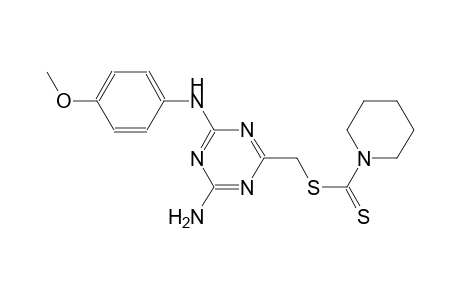 [4-amino-6-(4-methoxyanilino)-1,3,5-triazin-2-yl]methyl 1-piperidinecarbodithioate