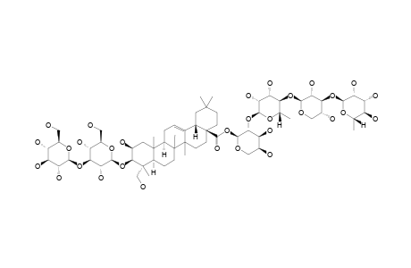 TACACOSIDE-B3;3-O-[BETA-D-GLUCOPYRANOSYL-(1->3)-BETA-D-GLUCOPYRANOSYL]-BAYOGENIN-28-O-[ALPHA-L-RHAMNOPYRANOSYL-(1->3)-BETA-D-XYLOPYRANOSYL-(1->4)-A