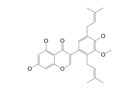 MILLEWANIN_A;3-[4-HYDROXY-3-METHOXY-2,5-BIS-(3-METHYL-2-BUTENYL)-PHENYL]-5,7-DIHYDROXY-4H-1-BENZOPYRAN-4-ONE