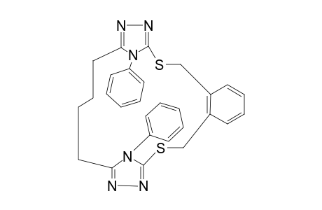 1(4),6(4)-DIPHENYL-9(1,2)-BENZENA-7,11-DITHIA-1,3(3,5)(5,3)-DI-(1,2,4-TRIAZOLA)-CYCLOUNDECAPHANE