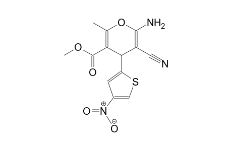 4H-pyran-3-carboxylic acid, 6-amino-5-cyano-2-methyl-4-(4-nitro-2-thienyl)-, methyl ester