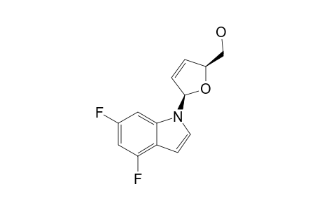 1-(2',3'-DIDESOXY-BETA-D-GLYCERO-PENT-2-ENOFURANOSYL)-4,6-DIFLUOROINDOLE