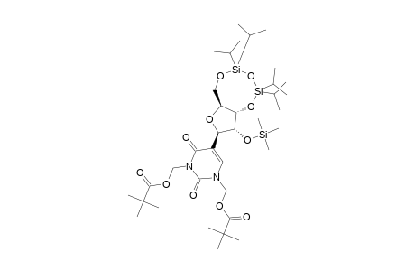 N-1,N-3-BIS-(PIVALOYLOXYMETHYL)-3',5'-O-(TETRAISOPROPYLDISILOXANE-1,3-DIYL)-2'-O-(TRIMETHYLSILYL)-PSEUDOURIDINE