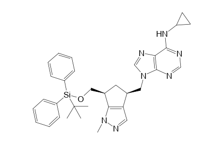 (+-)-cis-9-{[6-tert-Butyldiphenylsilyloxymethyl)-1-methylcyclopenta[c]pyrazol-4-yl]methyl}-6N-cyclopropyl-9H-purin-6-amine