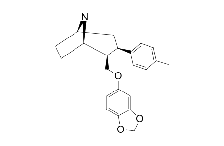 2-BETA-(3'',4''-(METHYLENEDIOXY)-PHENOXYMETHYL)-3-BETA-(4-METHYLPHENYL)-8-DEMETHYL-AZABICYCLO-[3.2.1]-OCTANE