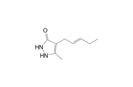 5-Methyl-4-(2-trans-pentenyl)-1,2-dihydro-3-pyrazolone