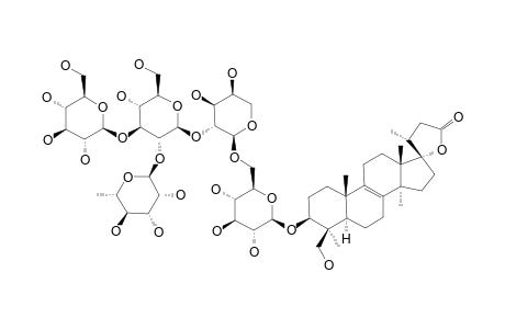 #2;24,25,26-TRINOR-23-OXO-15-DEOXY-EUCOSTEROL-3-O-ALPHA-L-RHAMNOPYRANOSYL-(1->2)-[(O-BETA-D-GLUCOPYRANOSYL-(1->3)]-O-BETA-D-GLUCOPYRANOSYL-(1->2)-O-ALPHA-L-ARA