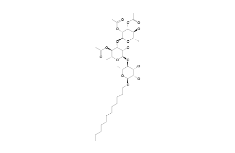 CLEISTROSIDE-6;1-O-DODECANYL-2,3-DI-O-ACETYL-ALPHA-RHAMNOPYRANOSYL-(1->3)-4-O-ACETYL-ALPHA-RHAMNOPYRANOSYL-(1->4)-