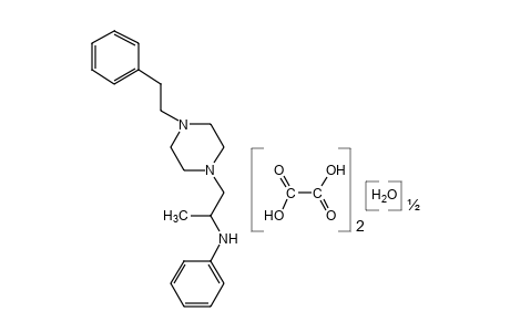 1-(2-ANILINO-2-METHYLETHYL)-4-PHENETHYLPIPERAZINE, OXALATE (1:2), HEMIHYDRATE