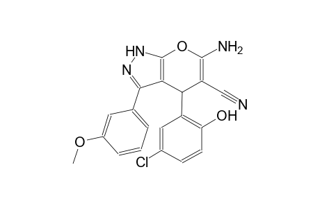 6-amino-4-(5-chloro-2-hydroxyphenyl)-3-(3-methoxyphenyl)-1,4-dihydropyrano[2,3-c]pyrazole-5-carbonitrile