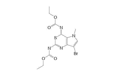 7-BROM-4,5-DIHYDRO-2-ETHOXYCARBONYLAMINO-4-ETHOXYCARBONYLIMINO-5-METHYLPYRROLO-[3,2-D]-[1,3]-THIAZIN