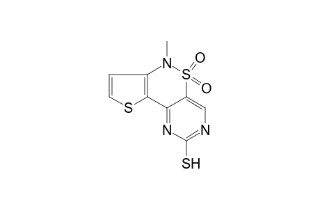 4H-Pyrimido[4,5-E]thieno[3,2-c][1,2]-thiazine, 4-methyl-8-mercapto-, 5,5-dioxide