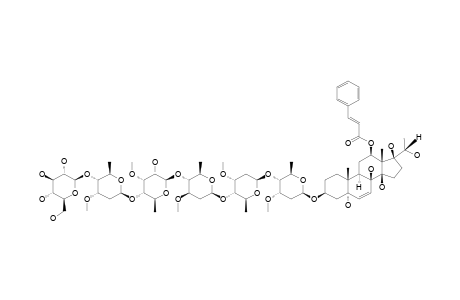 GYMNEPREGOSIDE-M;#7;12-O-(E)-CINNAMOYL-(20S)-PREGN-6-ENE-3-BETA,5-ALPHA,8-BETA,12-BETA,14-BETA,17-BETA,20-HEPTAOL-3-O-BETA-D-GLUCOPYRANOSYL-(1->4)-BETA-D-CYMAR