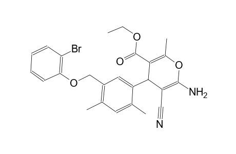 ethyl 6-amino-4-{5-[(2-bromophenoxy)methyl]-2,4-dimethylphenyl}-5-cyano-2-methyl-4H-pyran-3-carboxylate