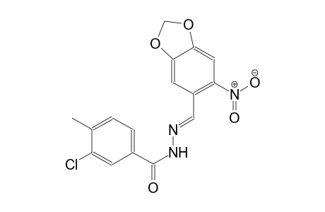 3-chloro-4-methyl-N'-[(E)-(6-nitro-1,3-benzodioxol-5-yl)methylidene]benzohydrazide