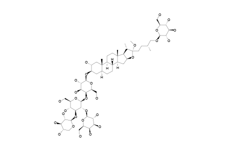 22-METHYLPARVISPINOSIDE_A;#3;(25-R)-26-O-BETA-D-GLUCOPYRANOSYL-22-O-METHYL-5-ALPHA-FUROSTAN-3-BETA,22-ALPHA,26-TRIOL_3-O-{BETA-D-GALACTOPYRANOSYL-(1->2)-O-[BET