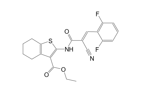 ethyl 2-{[(2E)-2-cyano-3-(2,6-difluorophenyl)-2-propenoyl]amino}-4,5,6,7-tetrahydro-1-benzothiophene-3-carboxylate