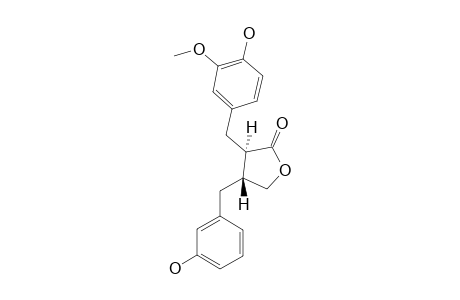 (-)-(2R,3R)-3-(3''-HYDROXYBENZYL)-2-(4'-HYDROXY-3'-METHOXYBENZYL)-BUTYROLACTONE;