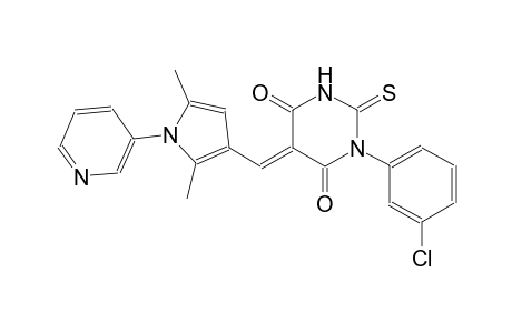 (5E)-1-(3-chlorophenyl)-5-{[2,5-dimethyl-1-(3-pyridinyl)-1H-pyrrol-3-yl]methylene}-2-thioxodihydro-4,6(1H,5H)-pyrimidinedione