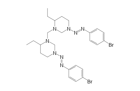 4-ETHYL-3-[[6-ETHYL-3-[2-(PARA-BROMOPHENYL)-1-DIAZENYL]-HEXAHYDRO-1-PYRIMIDINYL]-METHYL]-1-[2-(PARA-BROMOPHENYL)-1-DIAZENYL]-HEXAHYDROPYRIMIDINE