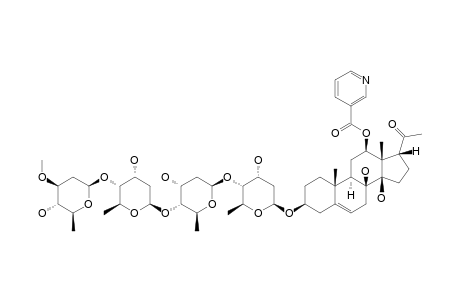 12-O-NICOTINOYLLINEOLON-3-O-BETA-D-[OLEANDROPYRANOSYL-(1->4)-DIGITOXOPYRANOSYL-(1->4)-DIGITOXOPYRANOSYL-(1->4)-DIGITOXOPYRANOSIDE]