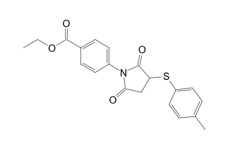 p-[2,5-dioxo-3-(p-tolylthio)-1-pyrrolidinyl]benzoic acid, ethyl ester