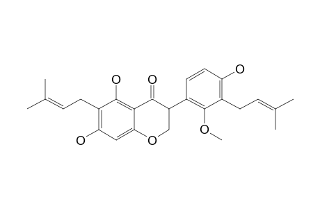 5,7,4'-TRIHYDROXY-2'-METHOXY-6,3'-(3'',3''-DIMETHYLALLYL)-ISOFLAVANONE