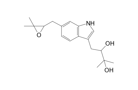 3-(2',3'-Dihydroxy-3'-methylbutyl)-6-(2",3"-epoxy-3"-methylbutyl)indole