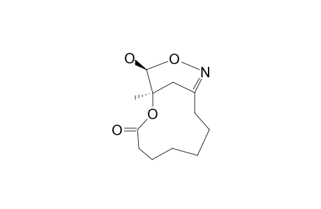 (+/-)-1-METHYL-13-HYDROXY-2,12-DIOXA-11-AZABICYCLO-[8.3.1]-TETRADEC-10-EN-3-ONE