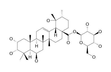 2-ALPHA,3-ALPHA,6-BETA,19-ALPHA-TETRAHYDROXY-URSOLIC-ACID-28-O-BETA-D-GLUCOPYRANOSIDE