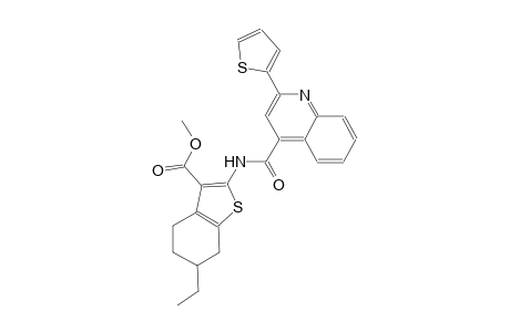 methyl 6-ethyl-2-({[2-(2-thienyl)-4-quinolinyl]carbonyl}amino)-4,5,6,7-tetrahydro-1-benzothiophene-3-carboxylate