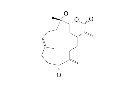 MANAARENOLIDE_I;(1-R,3-R,4-S,11-S,7-E,13-Z)-4,11-DIHYDROXYCEMBRA-7,12-(20),15-(17)-TRIEN-16,3-OLIDE