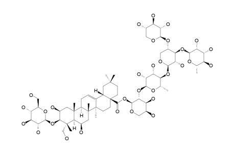 3-O-(BETA-D-GLUCOPYRANOSYL)-28-O-[ALPHA-L-RHAMNOYPRANOSYL-(1->3)-[BETA-D-XYLOPYRANOSYL-1->4)]-BETA-D-XYLOPYRANOSYL-(1->4)-ALPHA-L-RHAMNOPYRANOSYL-(