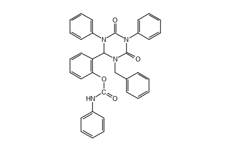 1-benzyldihydro-3,5-diphenyl-6-(o-hydroxyphenyl)-s-triazine-2,4(1H,3H)dione, carbanilate (ester)