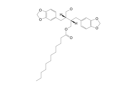 (8-R,8'-R)-9-DODECANOYL-9'-HYDROXY-3,4,3',4'-DIMETHYLENEDIOXY-8,8'-LIGNAN-DELTA:1,3,5,1',3',5';DIHYDROCUBEBIN-MONOLAURATE