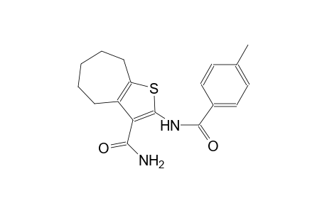 2-[(4-methylbenzoyl)amino]-5,6,7,8-tetrahydro-4H-cyclohepta[b]thiophene-3-carboxamide