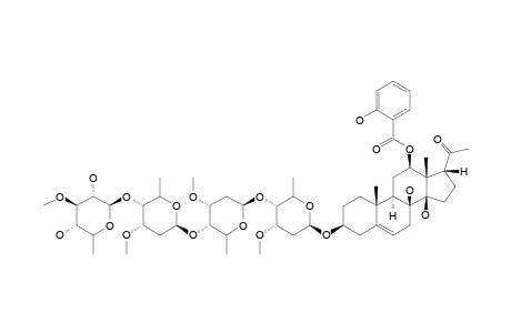 #-14;12-O-SALICYLOYLLINEOLON-3-O-BETA-D-THEVETOPYRANOSYL-(1->4)-BETA-D-CYMAROPYRANOSYL-(1->4)-BETA-D-CYMAROPYRANOSYL-(1->4)-BETA-D-CYMAROPYRANOSIDE