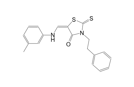 (5E)-3-(2-phenylethyl)-2-thioxo-5-(3-toluidinomethylene)-1,3-thiazolidin-4-one