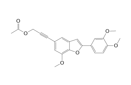 3-[2-(3,4-Dimethoxyphenyl)-7-methoxy-1-benzofuran-5-yl]prop-2-yn-1-yl acetate