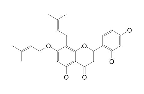 SOPHORAFLAVANONE_L;5,2',4'-TRIHYDROXY-7-(GAMMA,GAMMA-DIMETHYLALLYLOXY)-8-(GAMMA,GAMMA-DIMETHYLALLYL)-FLAVANONE