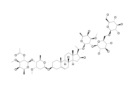 DELTA(5)-PREGNENE-3-BETA,16-BETA,20(R)-TRIOL-3-O-[2-O-ACETYL-BETA-D-DIGITALOPYRANOSYL-(1->4)-BETA-D-CYMAROPYRANOSIDE]-20-O-[BETA-D-GLUCOPYRANOSYL-(1->6)-BETA-D